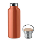Branded Stainless Steel and Bamboo Water Bottle without branding