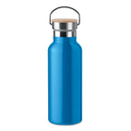 Branded Stainless Steel and Bamboo Water Bottle