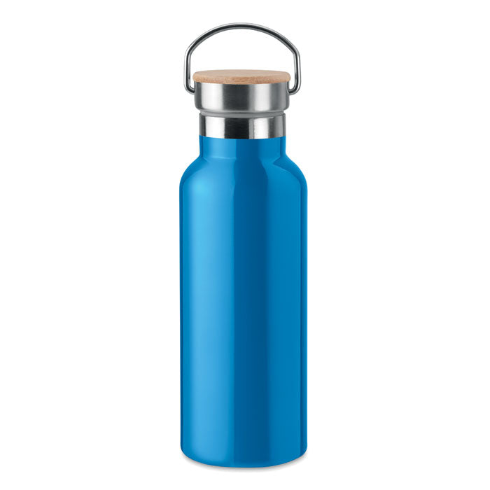 Branded Stainless Steel and Bamboo Water Bottle