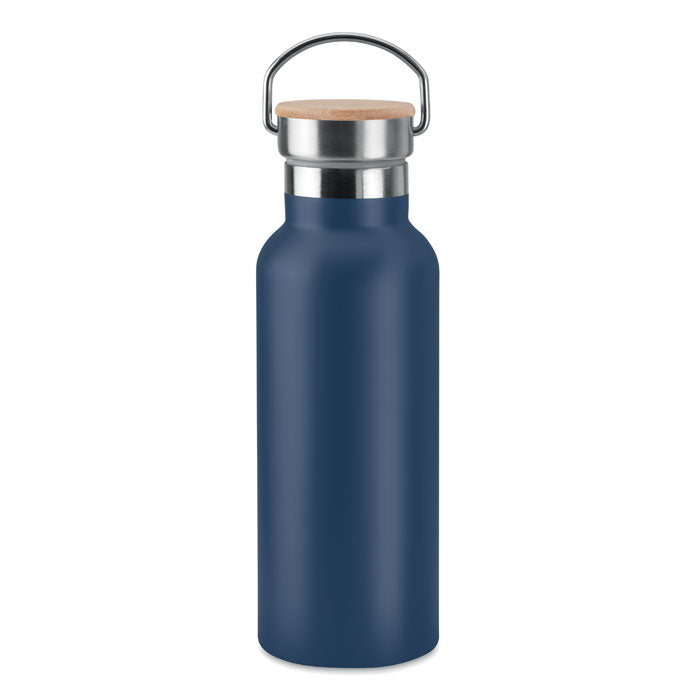 Branded vacuum flask with bamboo lid, 500ml