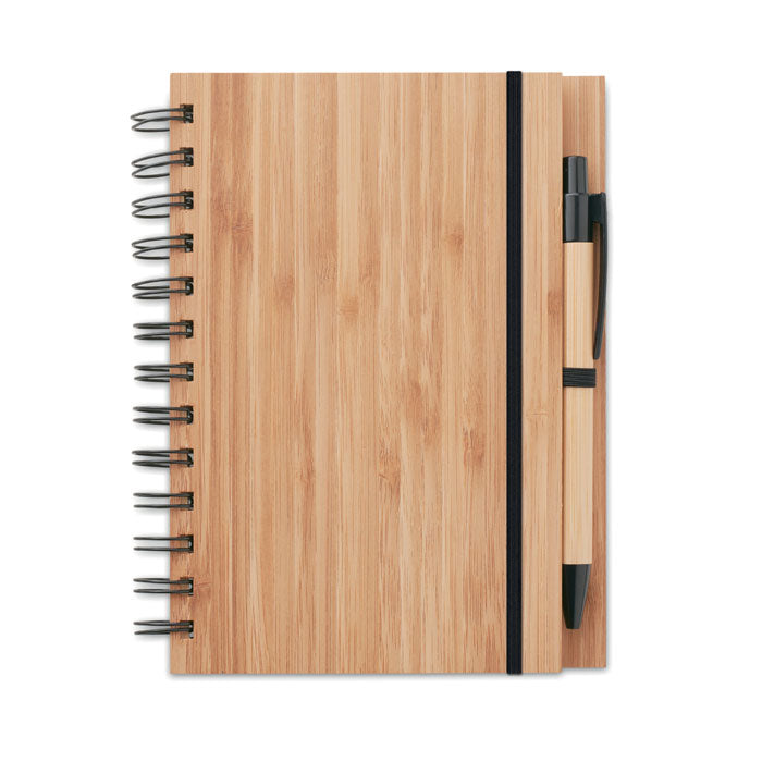 Branded Bamboo Cover Notebook with Pen