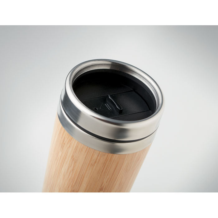 Branded bamboo cover flask, alternate view