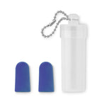 Branded Earplug Set in Plastic Tube in Blue
