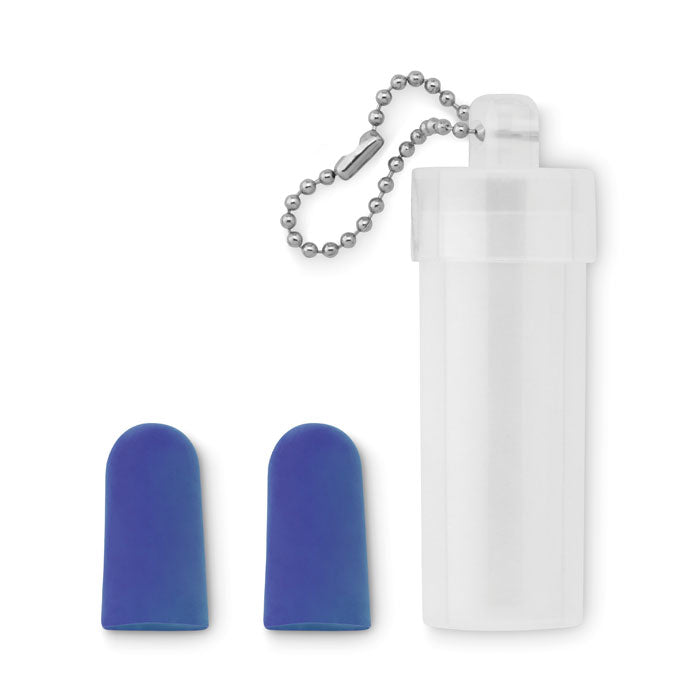 Branded Earplug Set in Plastic Tube in Blue