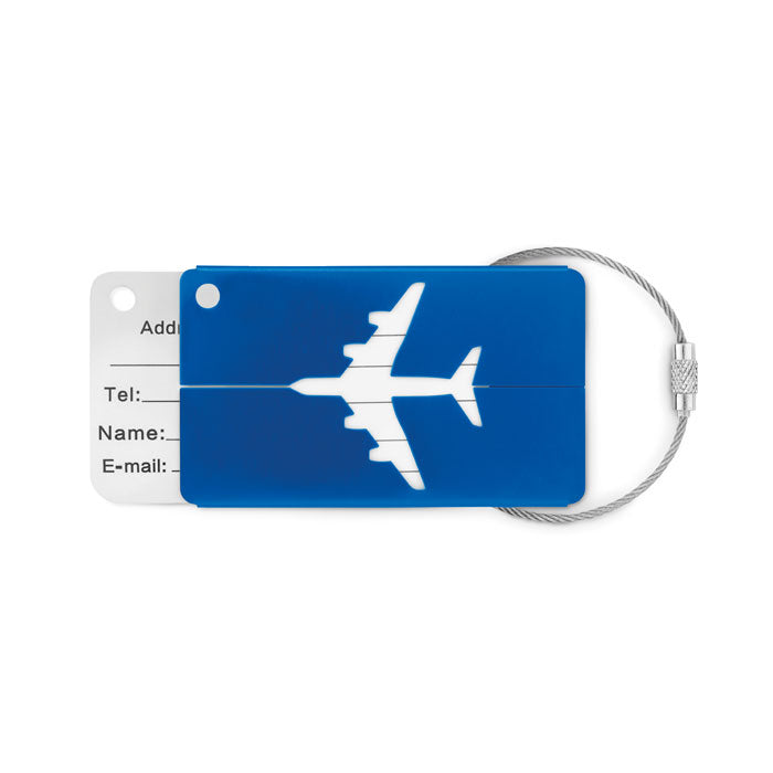 Branded Aluminium Luggage Tag 7.5 x 4.5cm without branding