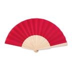 Branded Wooden Hand Fan with Polyester Fabric colour option 05