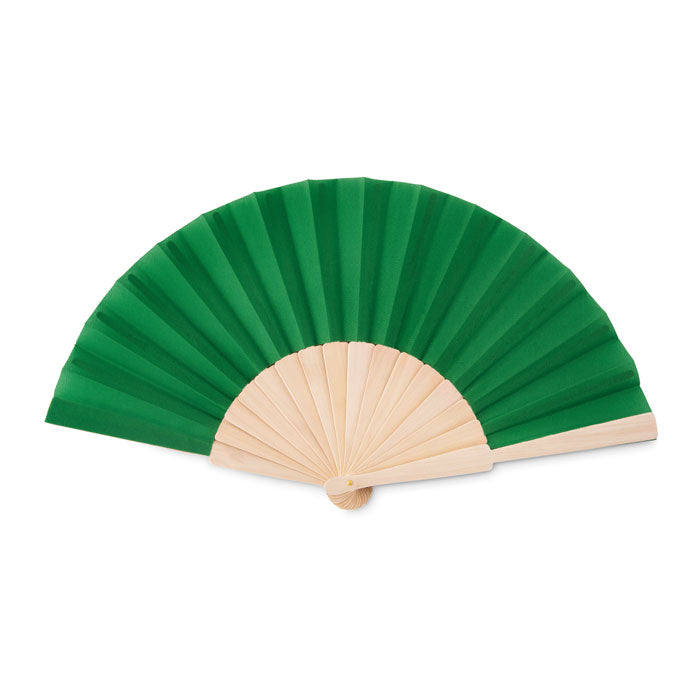 Branded Wooden Hand Fan with Polyester Fabric colour option 09