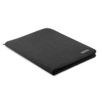 Branded A4 Zipped Conference Folder in Two-Tone Polyester in Black