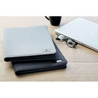Branded A4 Zipped Conference Folder in Two-Tone Polyester in use