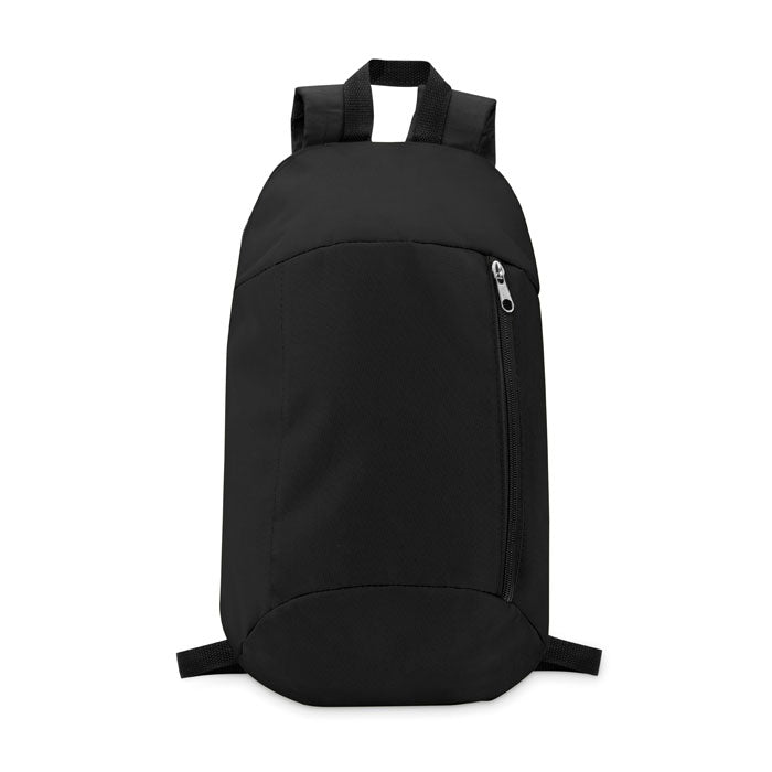 Branded Backpack with Front Pocket in Black