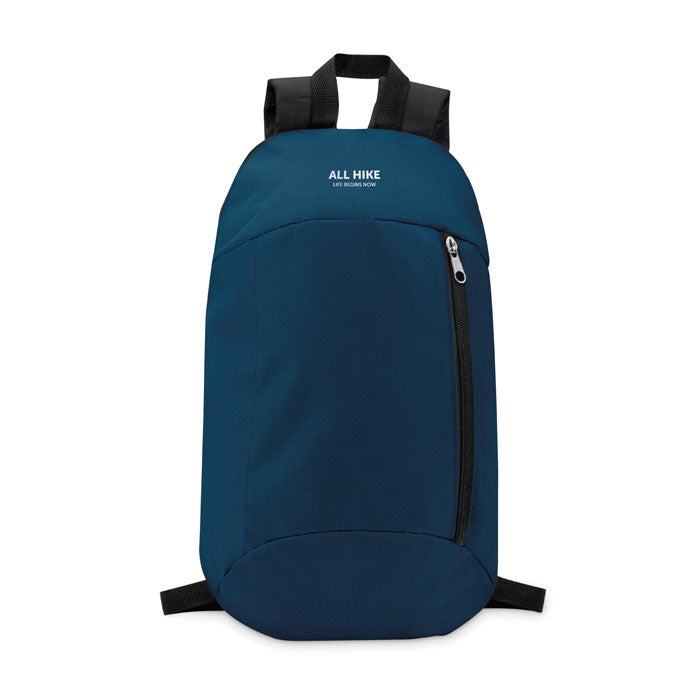 Branded Backpack with Front Pocket in Blue