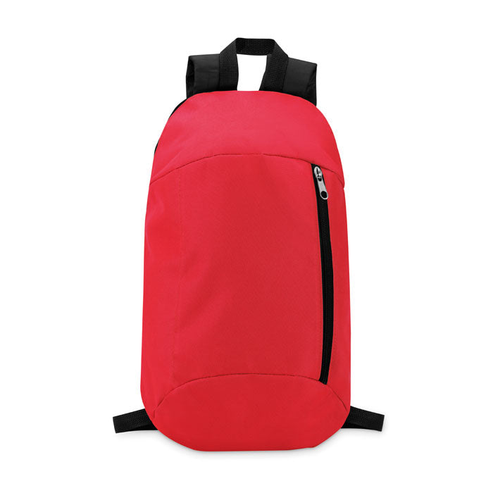Branded Backpack with Front Pocket in Red