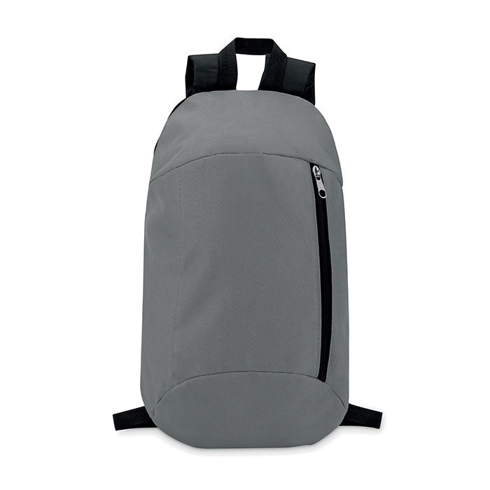 Branded Backpack with Front Pocket in Grey