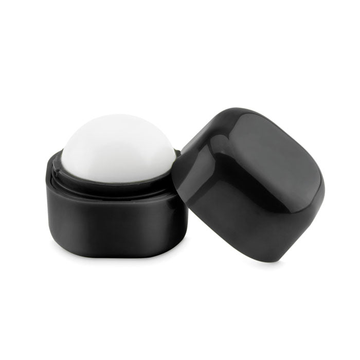 Branded Ball Lip Balm in Cube Box in Black