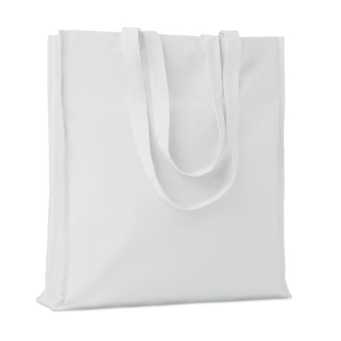 Branded Cotton Shopping Bag 140gsm 38 x 9 x 42cm in White