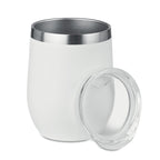 Branded powder-coated mug and wine glass