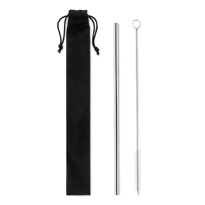 Branded Stainless Steel Straw with Brush