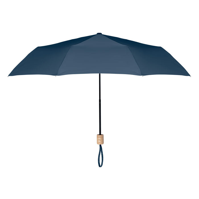 Branded 21 Inch RPET Foldable Umbrella in Blue