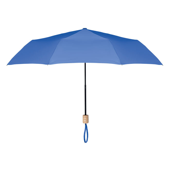Branded 21 Inch RPET Foldable Umbrella in Blue