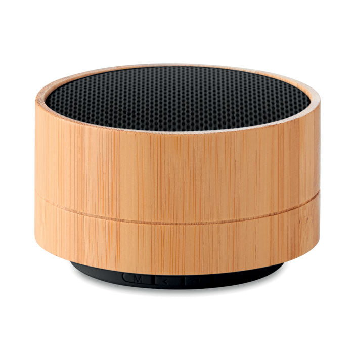 Branded 3W Bamboo Wireless Speaker in Black