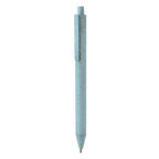 Branded Wheat Straw Push Button Ball Pen in Blue
