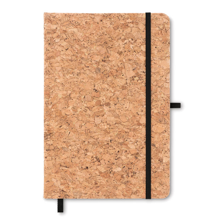 Branded A5 Hard Cork Cover Notebook in Black