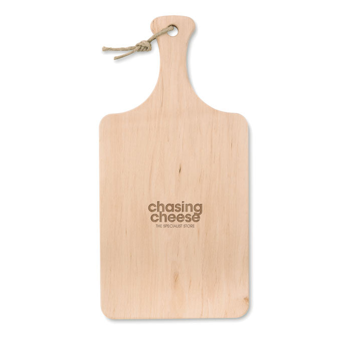 Branded Alder Wood Cutting Board with Handle and Cord