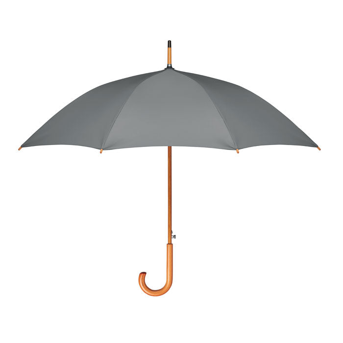 Branded 23 Inch RPET Auto Open Wooden Umbrella without branding