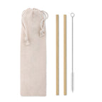 Branded Bamboo Straw Set with Brush