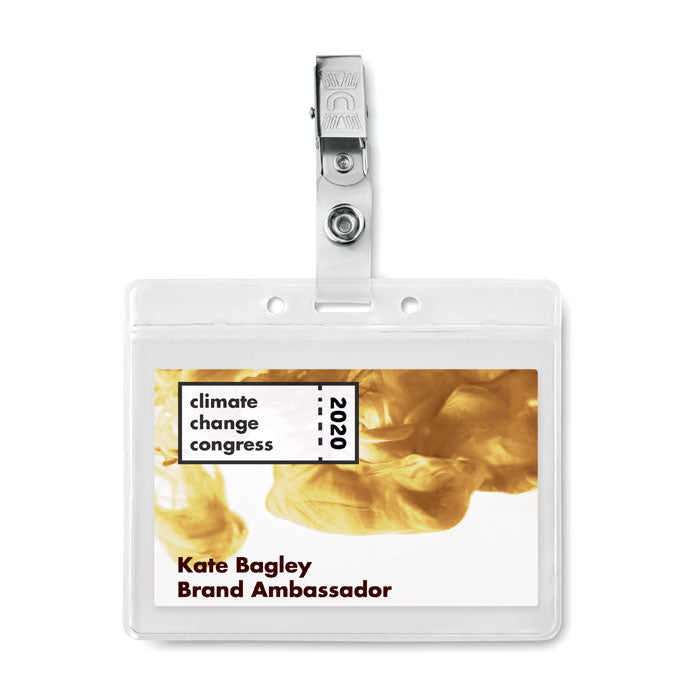 Branded PVC Badge Holder with Metal Clip