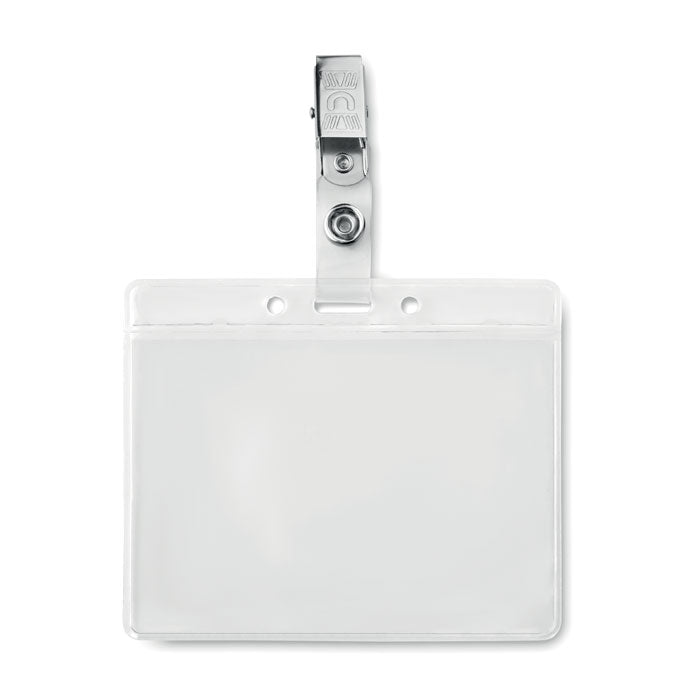 Branded PVC Badge Holder with Metal Clip without branding