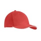 Branded 6 Panel Brushed Cotton Baseball Cap 270gsm in Red