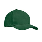 Branded 6 Panel Brushed Cotton Baseball Cap 270gsm in Green