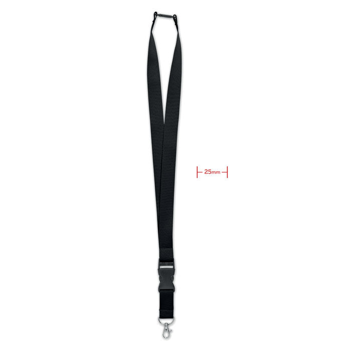 Branded 25mm Lanyard with Metal Hook in Black