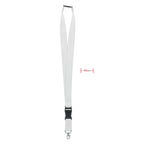 Branded 25mm Lanyard with Metal Hook in White