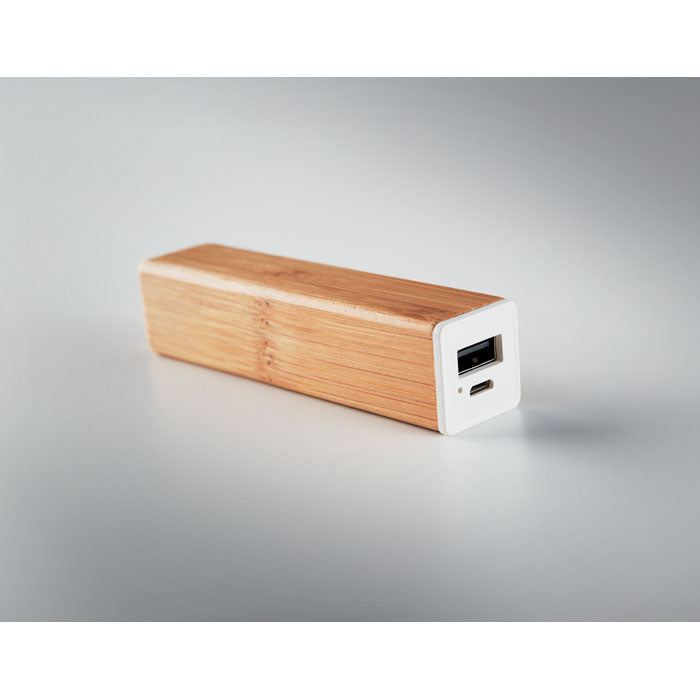 Branded Power Bank 2200mAh in Bamboo Case without branding