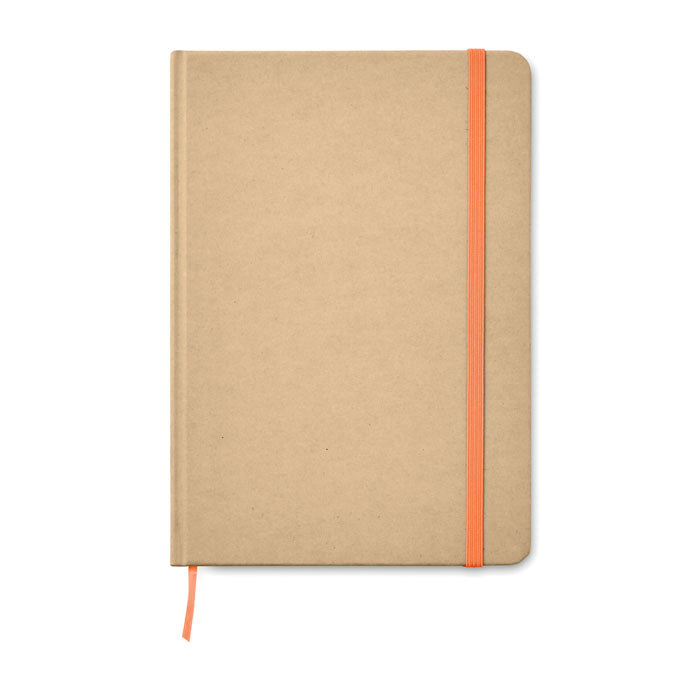 Branded A5 Recycled Carton Hard Cover Notebook in Orange