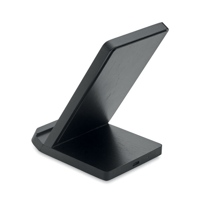 Branded Bamboo Wireless Charger Stand without branding
