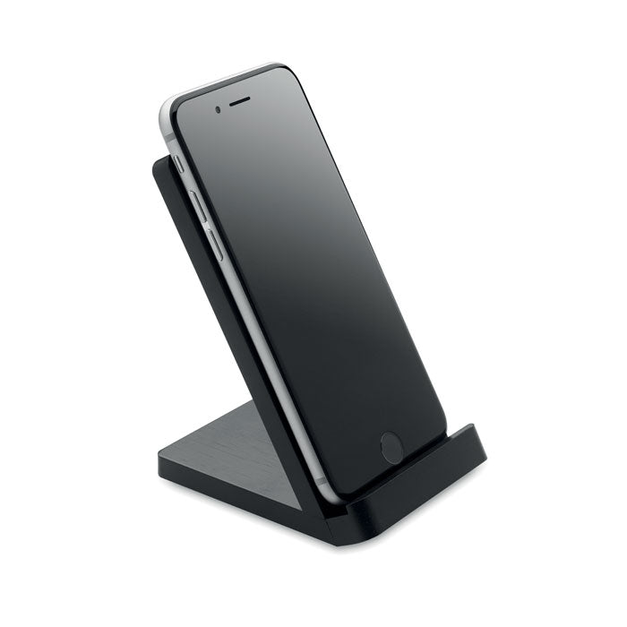 Branded Bamboo Wireless Charger Stand without branding