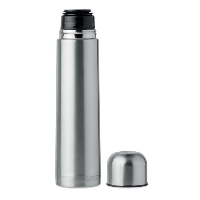 Branded stainless steel vacuum flask, open