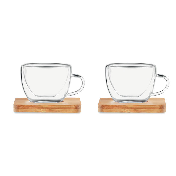 Branded Double Wall Espresso Glass Set without branding