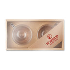Branded double wall espresso glass set, printed