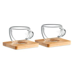 Branded double wall espresso glass set