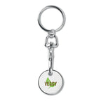 Branded Euro Token Key Ring in White