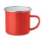 Branded Vintage Enamel Mug - 350ml in Red