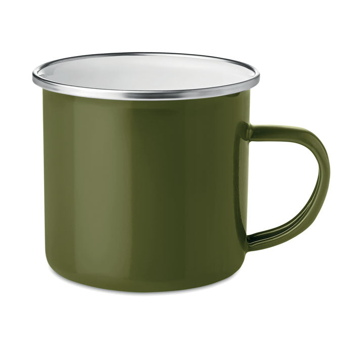 Branded vintage enamel mug, 350ml