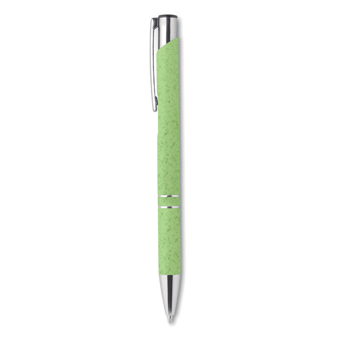 Branded Wheat Straw and ABS Pen with Silver Fittings without branding