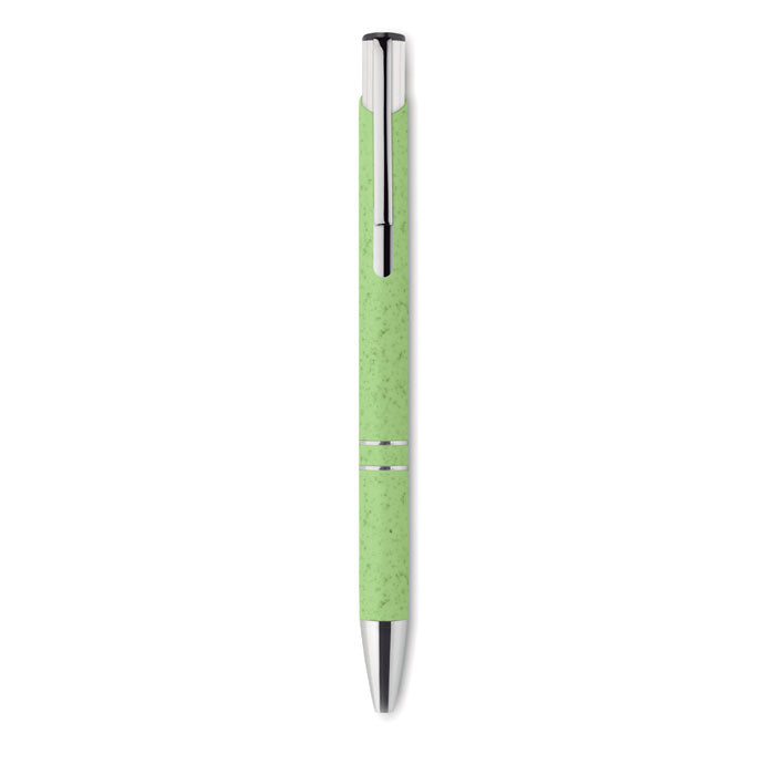 Branded Wheat Straw and ABS Pen with Silver Fittings without branding