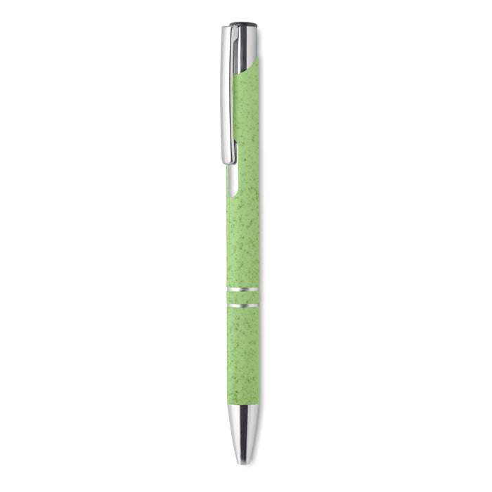 Branded wheat straw and abs pen with silver fittings
