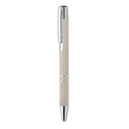 Branded Wheat Straw and ABS Pen with Silver Fittings in Brown